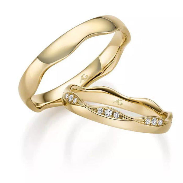 Gifteringer i gult gull 14 kt, 3.3 mm & 4 mm. GERSTNER - 31332