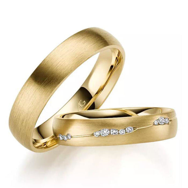 Gifteringer i gult gull 14 kt, 4.5 mm & 5 mm. GERSTNER - 31282