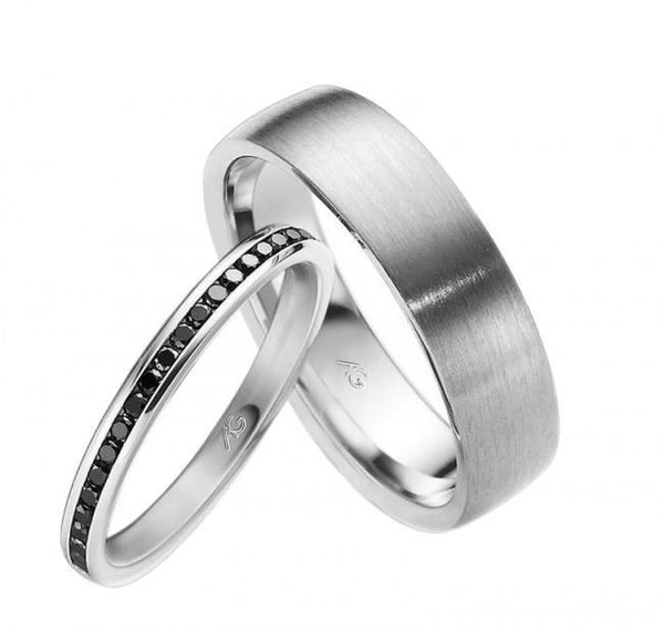 Gifteringer i hvitt gull 14 kt, 2.3 mm & 6 mm. GERSTNER - 128496