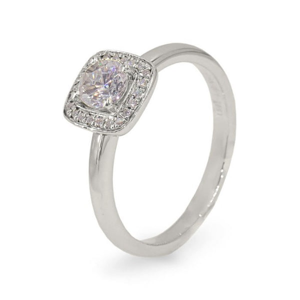 Halo diamantring med 0.40 ct, hvitt gull 18 kt - 1592hg