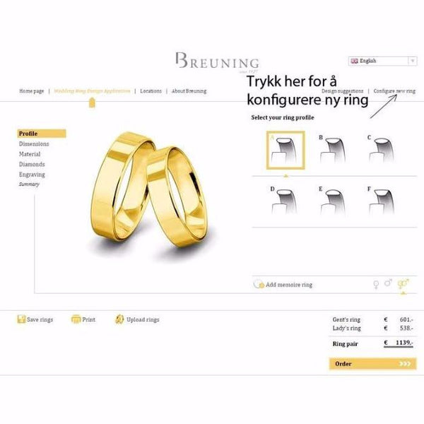 Ringdesigner. Ditt eget design. BREUNING