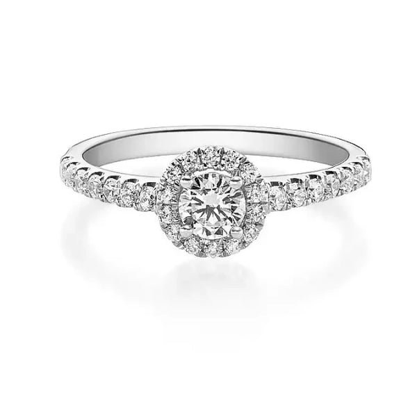 Halo diamantring med diamanter 0,77 carat TW-SI - 1588