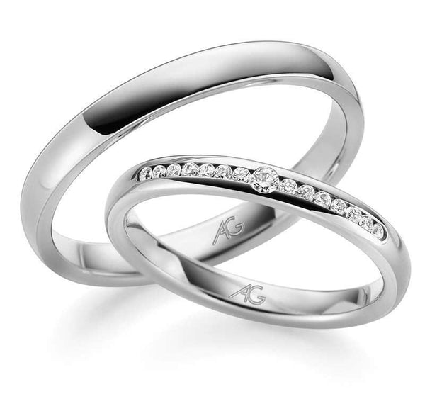Gifteringer i hvitt gull 14 kt, 2 mm & 2.5 mm. GERSTNER - 28696