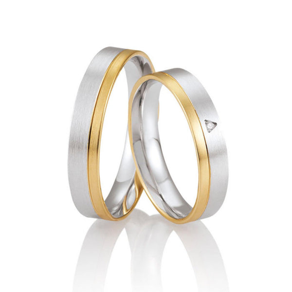 Gifteringer i hvitt & gult gull 14 kt, 4.5 mm. LOOP - 4830033