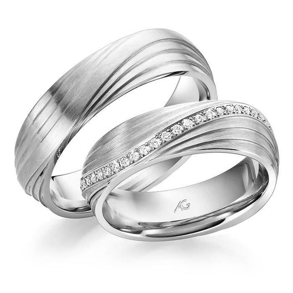 Gifteringer i hvitt gull 14 kt, 6 mm. GERSTNER - 28425