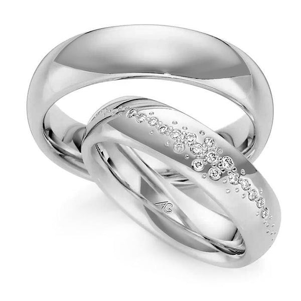 Gifteringer i hvitt gull 14 kt, 5.5 mm & 6 mm. GERSTNER - 28621