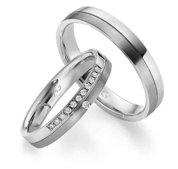 Gifteringer i hvitt gull 14 kt, 3.5 mm & 4 mm. GERSTNER - 28700