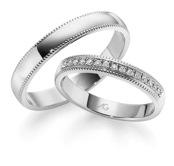 Gifteringer i hvitt gull 14 kt, 3 mm & 3.5 mm. GERSTNER - 28708