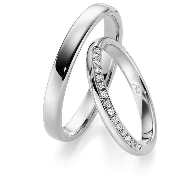 Gifteringer i hvitt gull 14 kt, 2.5 mm & 3 mm. GERSTNER - 28711