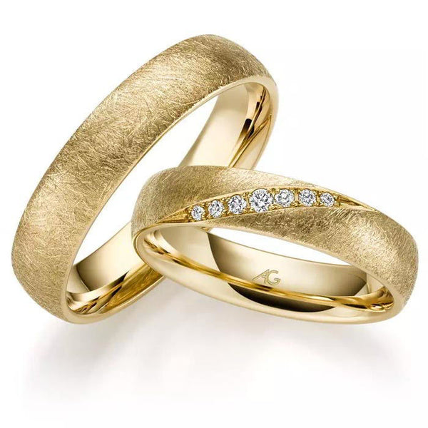 Gifteringer i gult gull 14 kt, 4.5 mm & 5 mm. GERSTNER - 31287