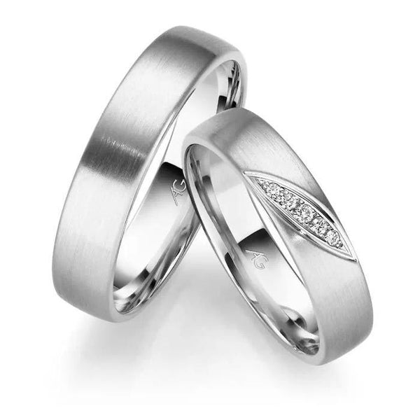 Gifteringer hvitt gull 14 kt, 4.5 mm & 5 mm. GERSTNER - 31318