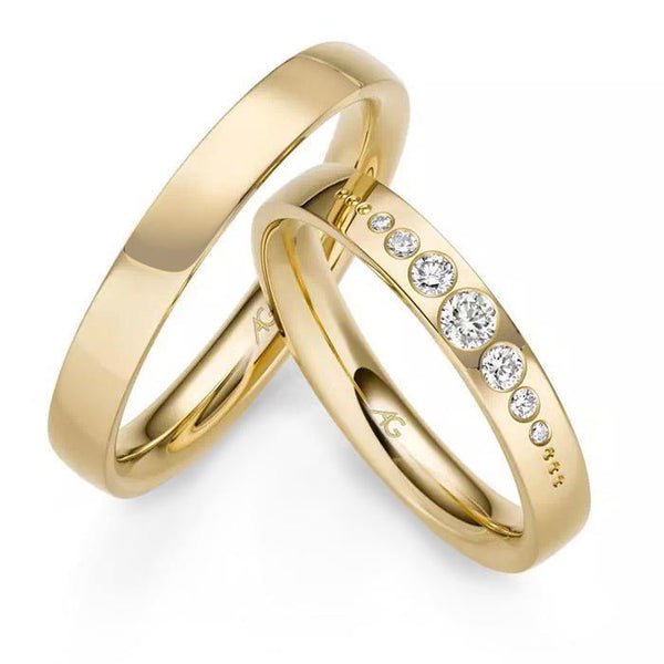 Gifteringer i gult gull 14 kt, 3.5 mm. GERSTNER - 31331