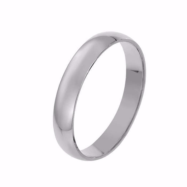 Giftering i platina 950, 4 mm. RUBIN modell 167 - 1040